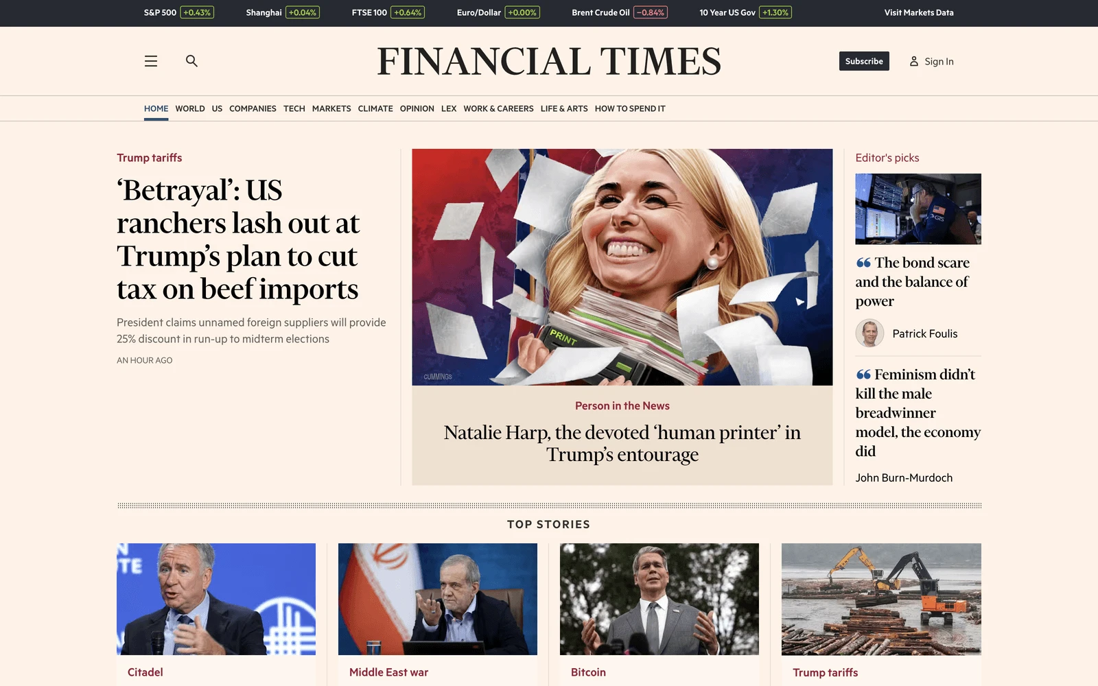 Top screenshot of FT.com