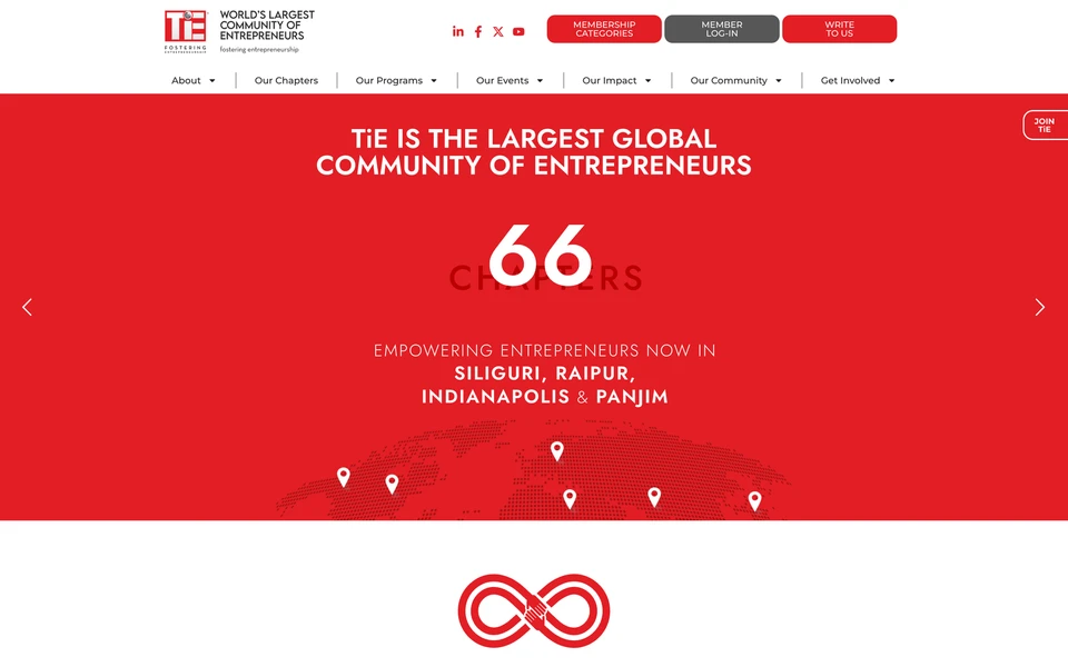 Screenshot of TiE.org