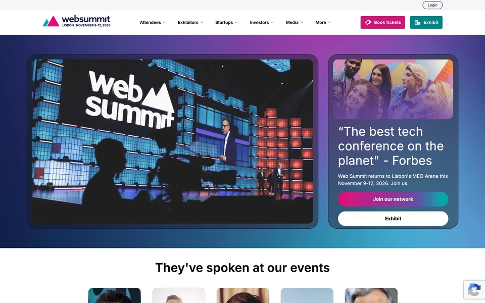Screenshot of WebSummit.com