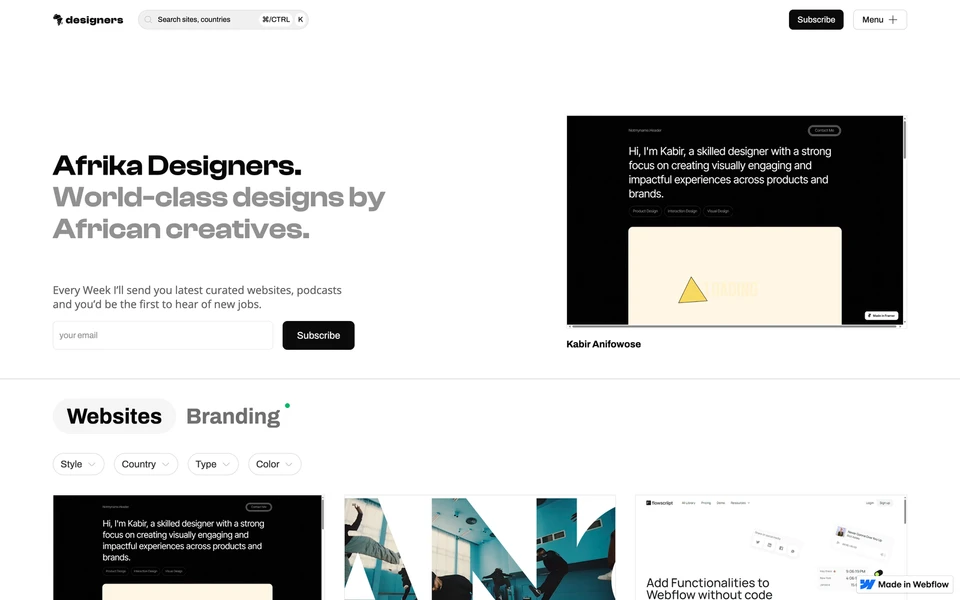 Screenshot of AfrikaDesigners.com