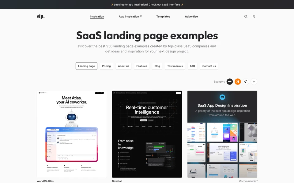 Screenshot of SaasLandingPage.com