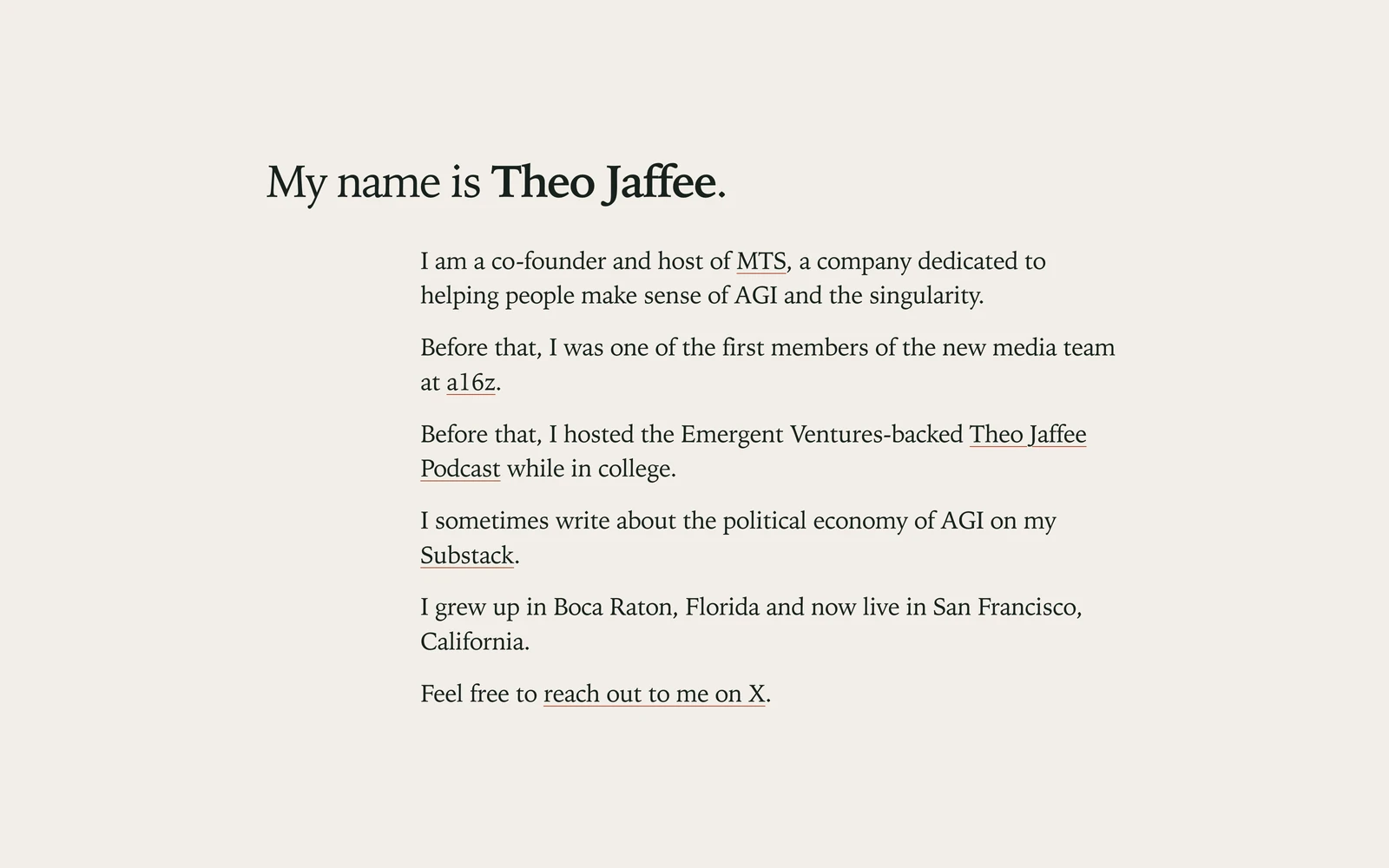 Top screenshot of TheoJaffee.net