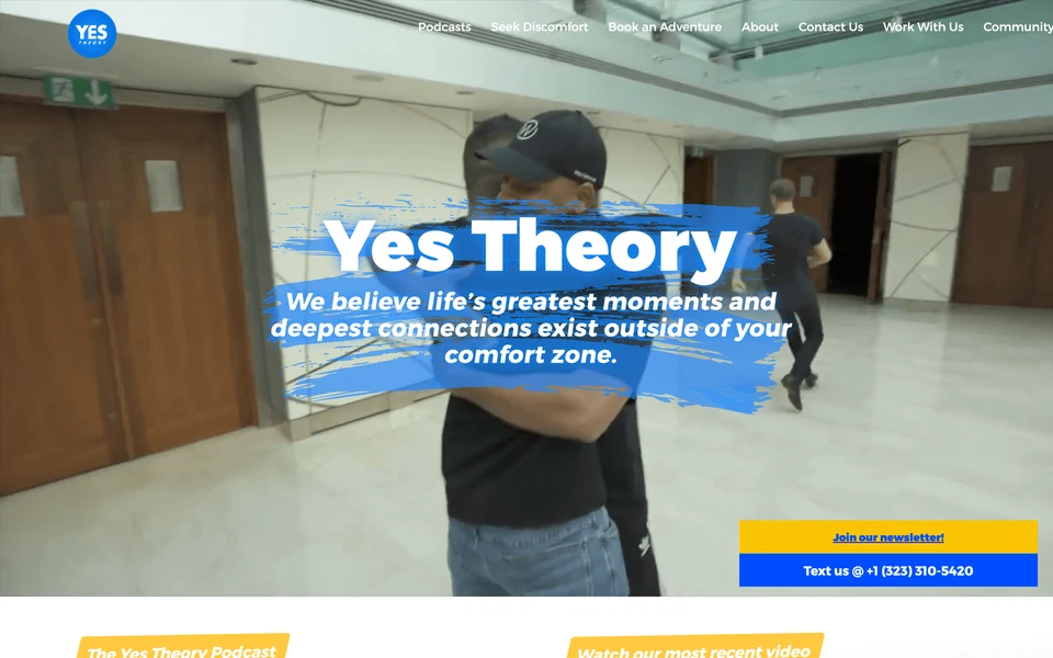 Screenshot of YesTheory.com