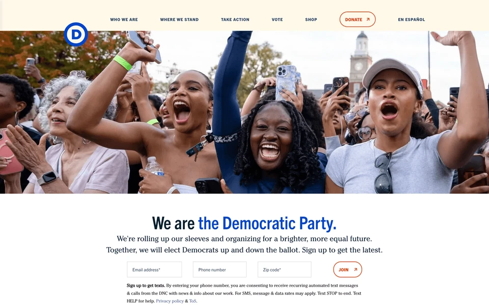 Screenshot of Democrats.org