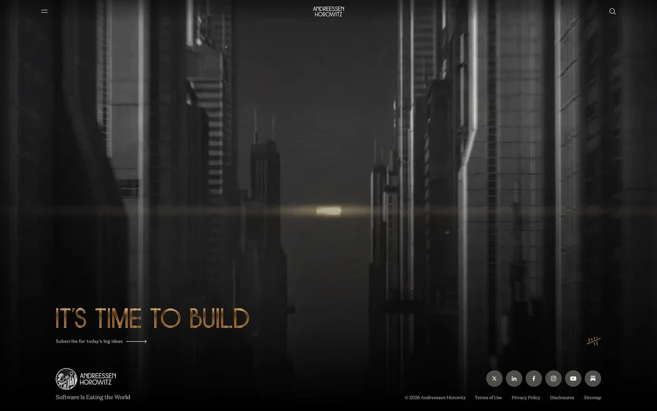 Screenshot of a16z.com