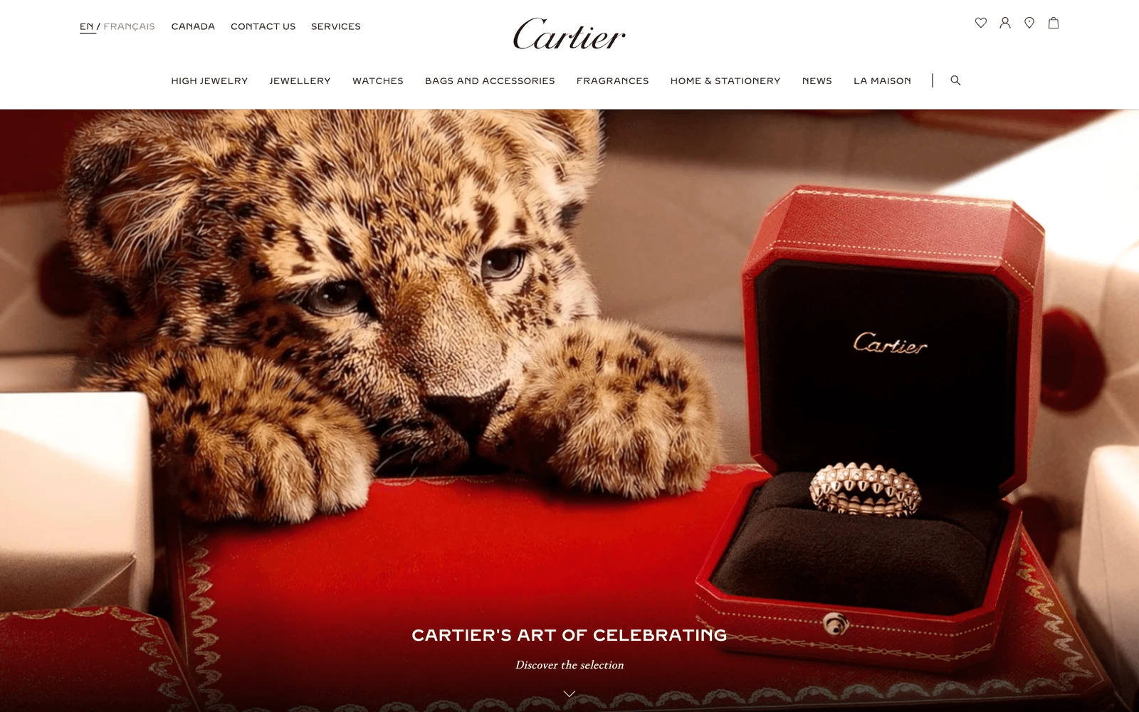 Top screenshot of Cartier.com Baby Panther