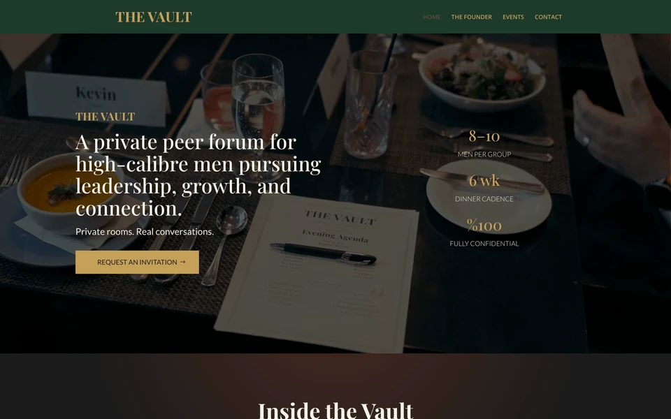 Screenshot of TheVaultSociety.com