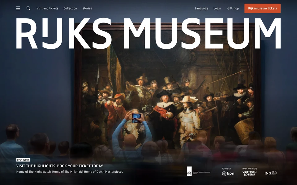 Screenshot of Rijksmuseum.nl