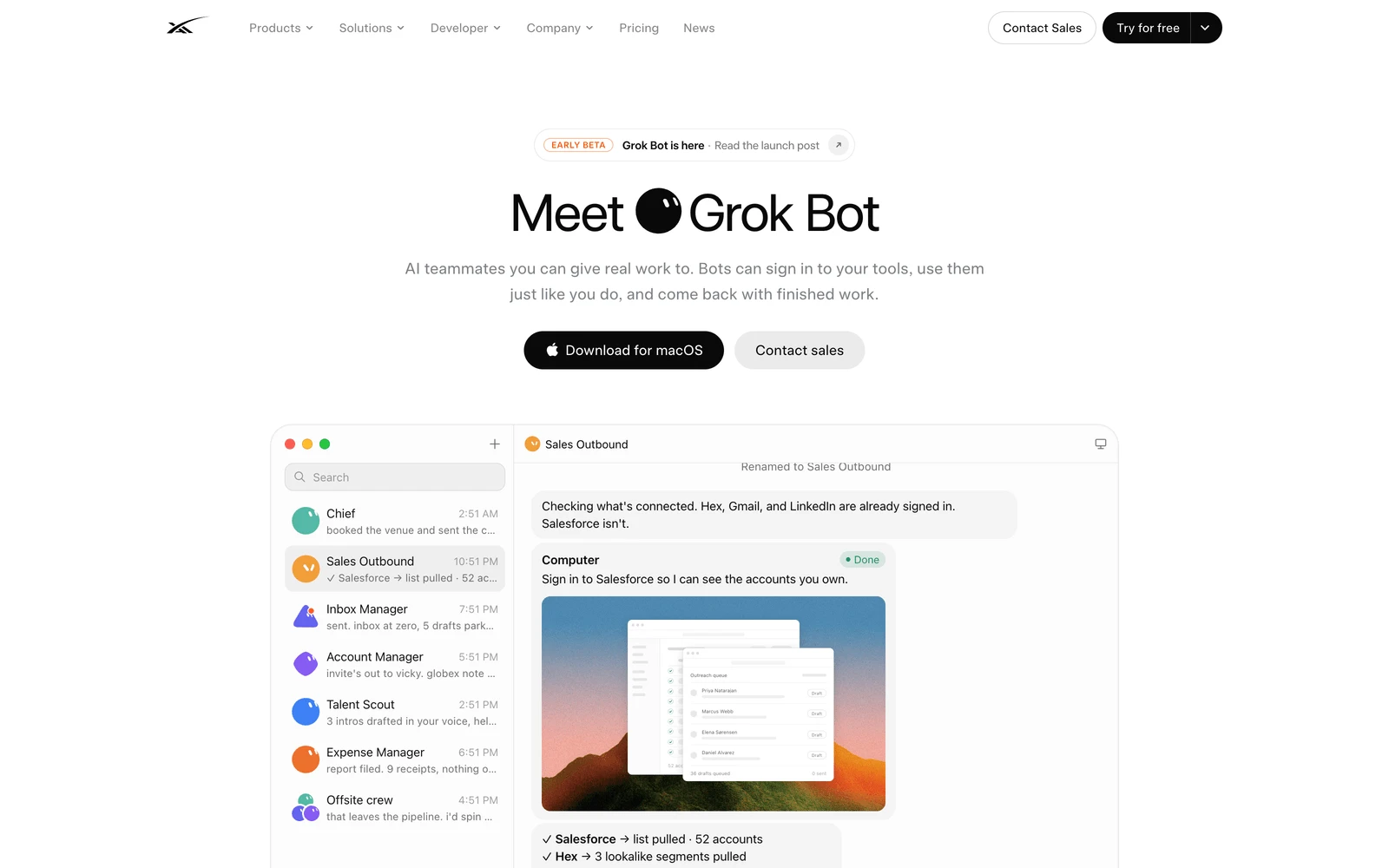 Top screenshot of X.AI Bot