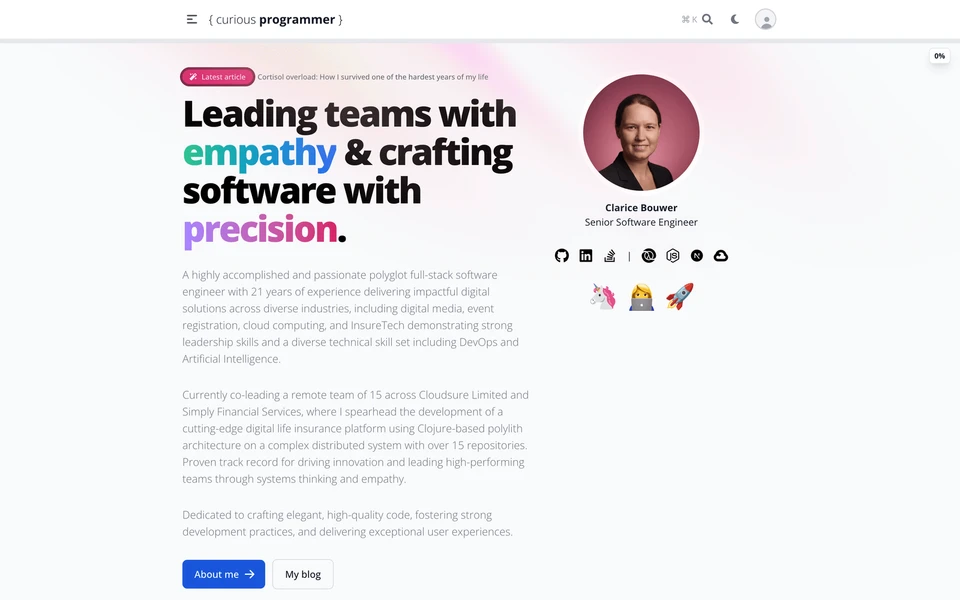 Screenshot of CuriousProgrammer.dev