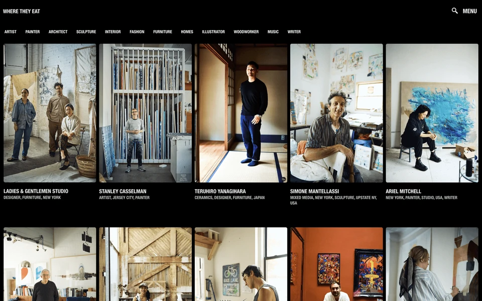 Screenshot of WhereTheyCreate.com