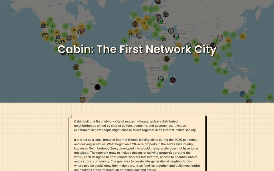 Screenshot of Cabin.city