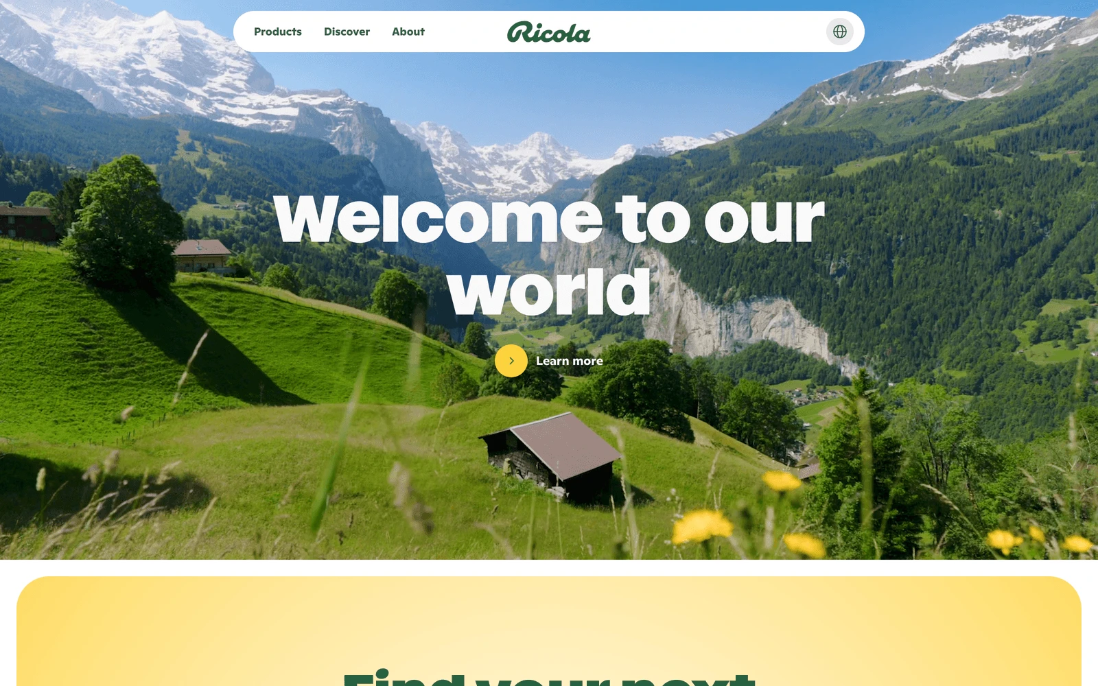 Top screenshot of Ricola.com