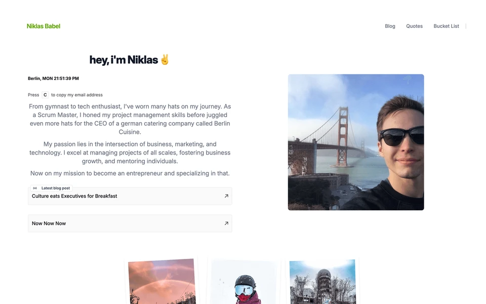 Screenshot of NiklasBabel.com