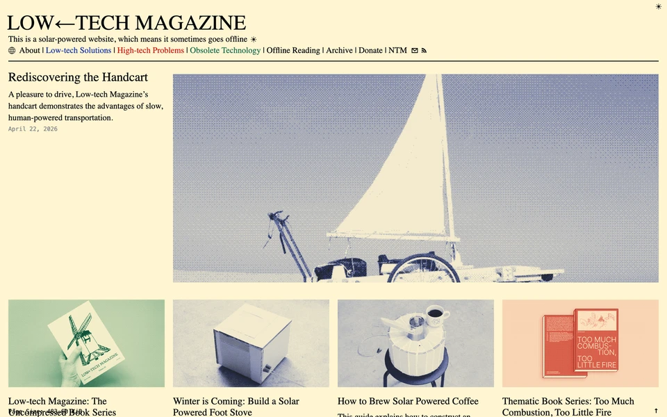 Screenshot of LowtechMagazine.com Solar