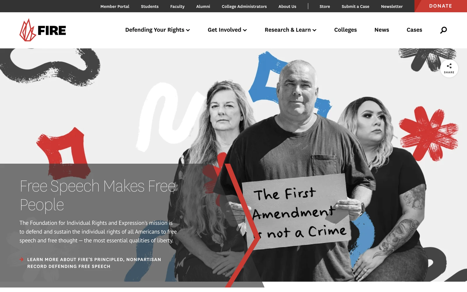 Top screenshot of FIRE.org