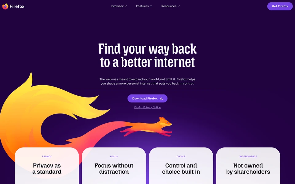 Screenshot of Firefox.com