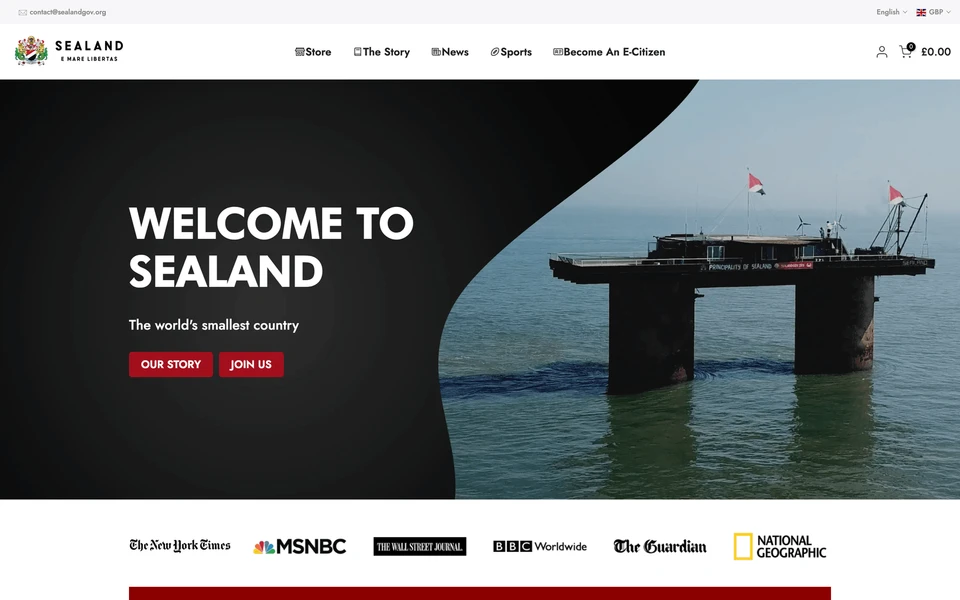 Screenshot of SealandGov.org