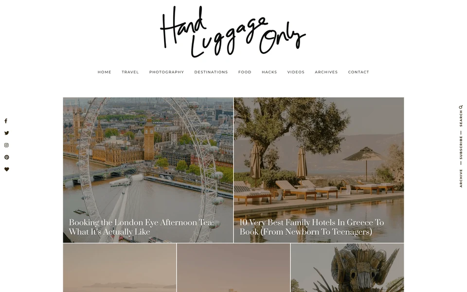 Screenshot of HandLuggageOnly.co.uk