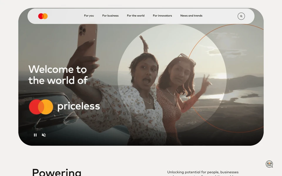 Screenshot of Mastercard.com