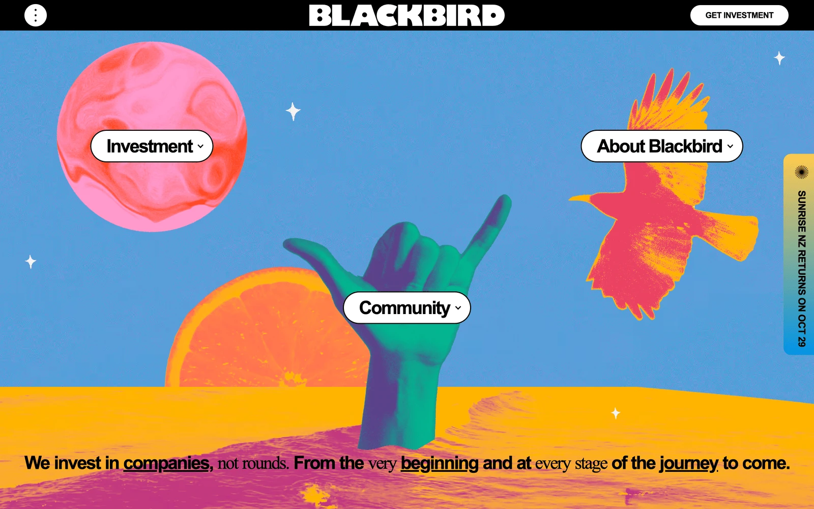Top screenshot of Blackbird.vc