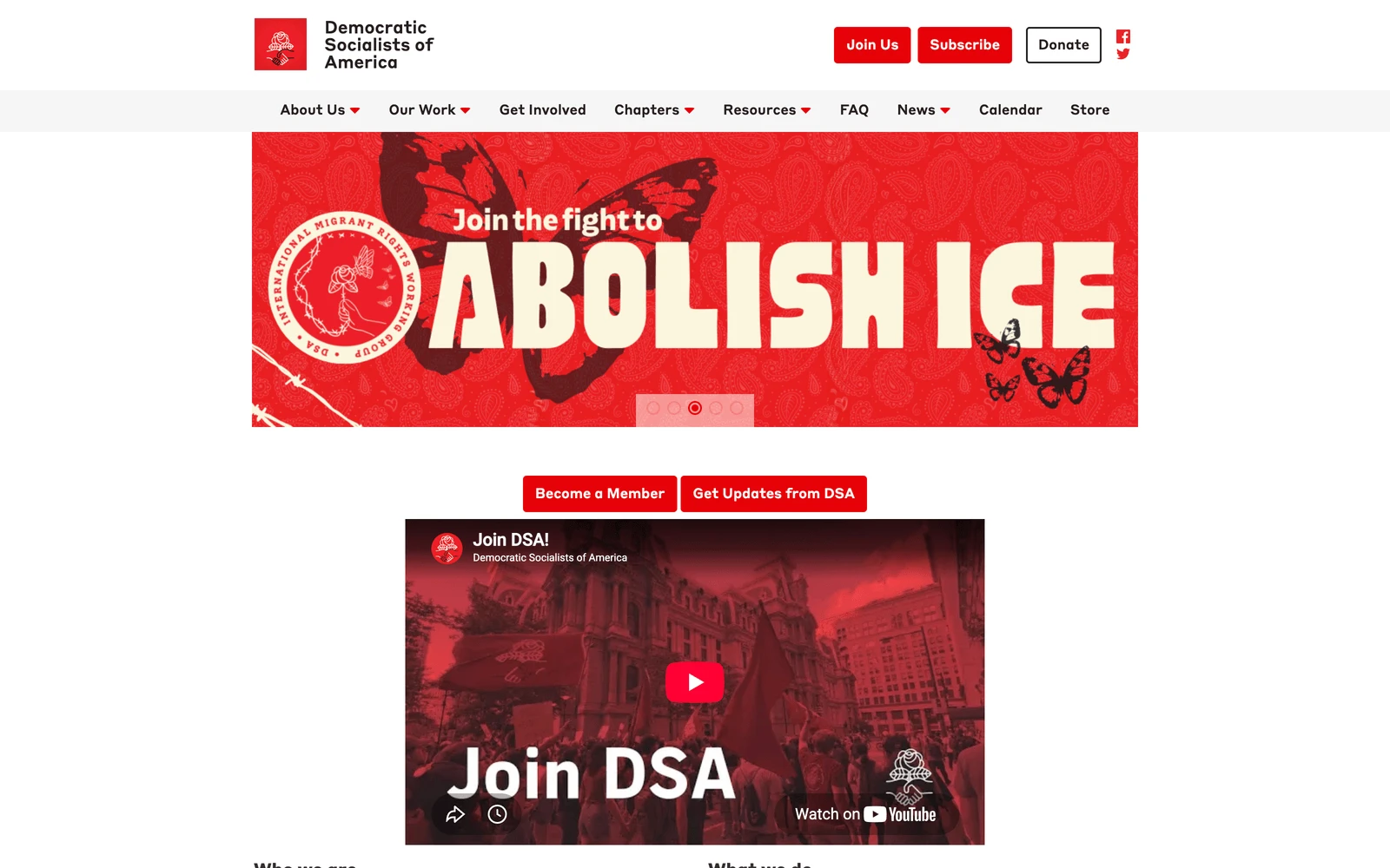 Top screenshot of DSAUSA.org