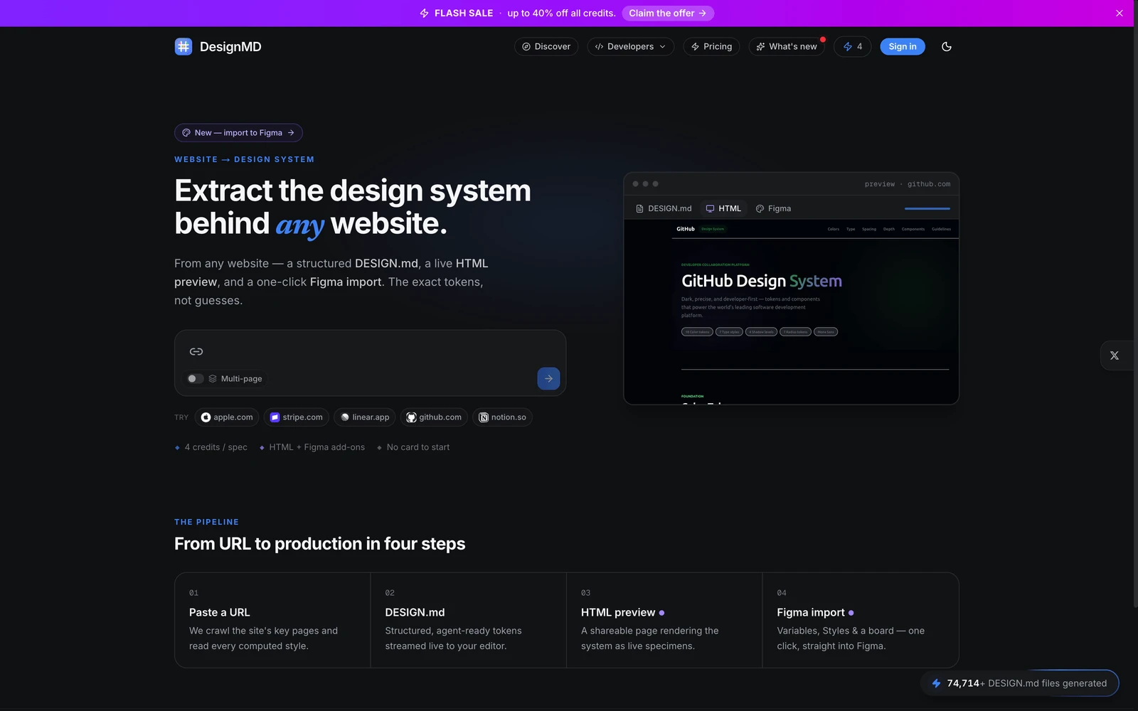 Top screenshot of DesignMD.me