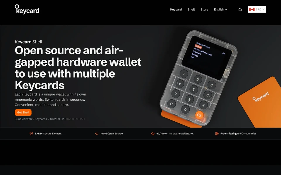 Screenshot of Keycard.tech