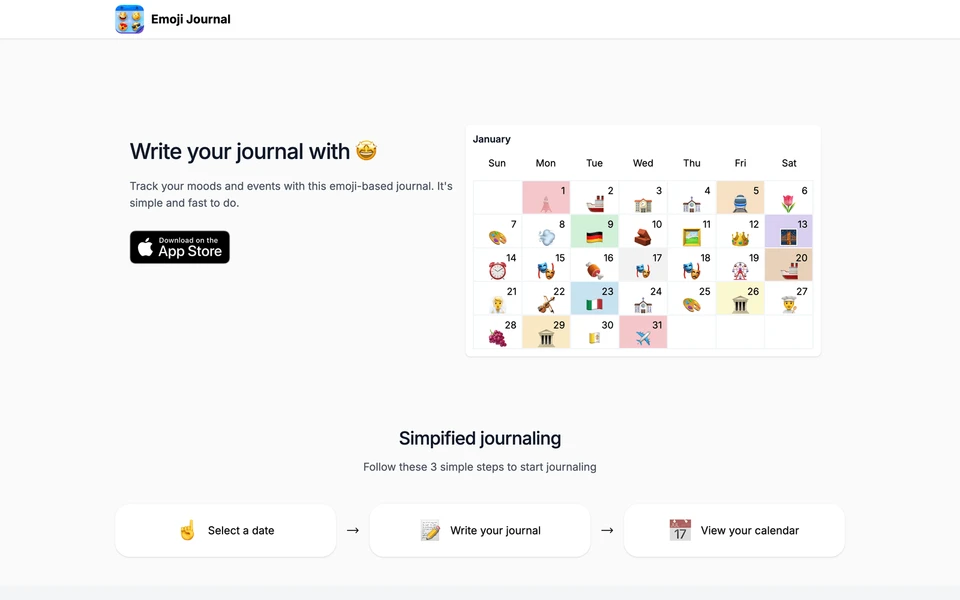 Screenshot of EmojiJournal.net