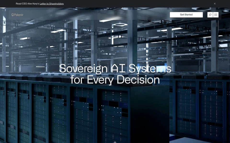 Screenshot of Palantir.com