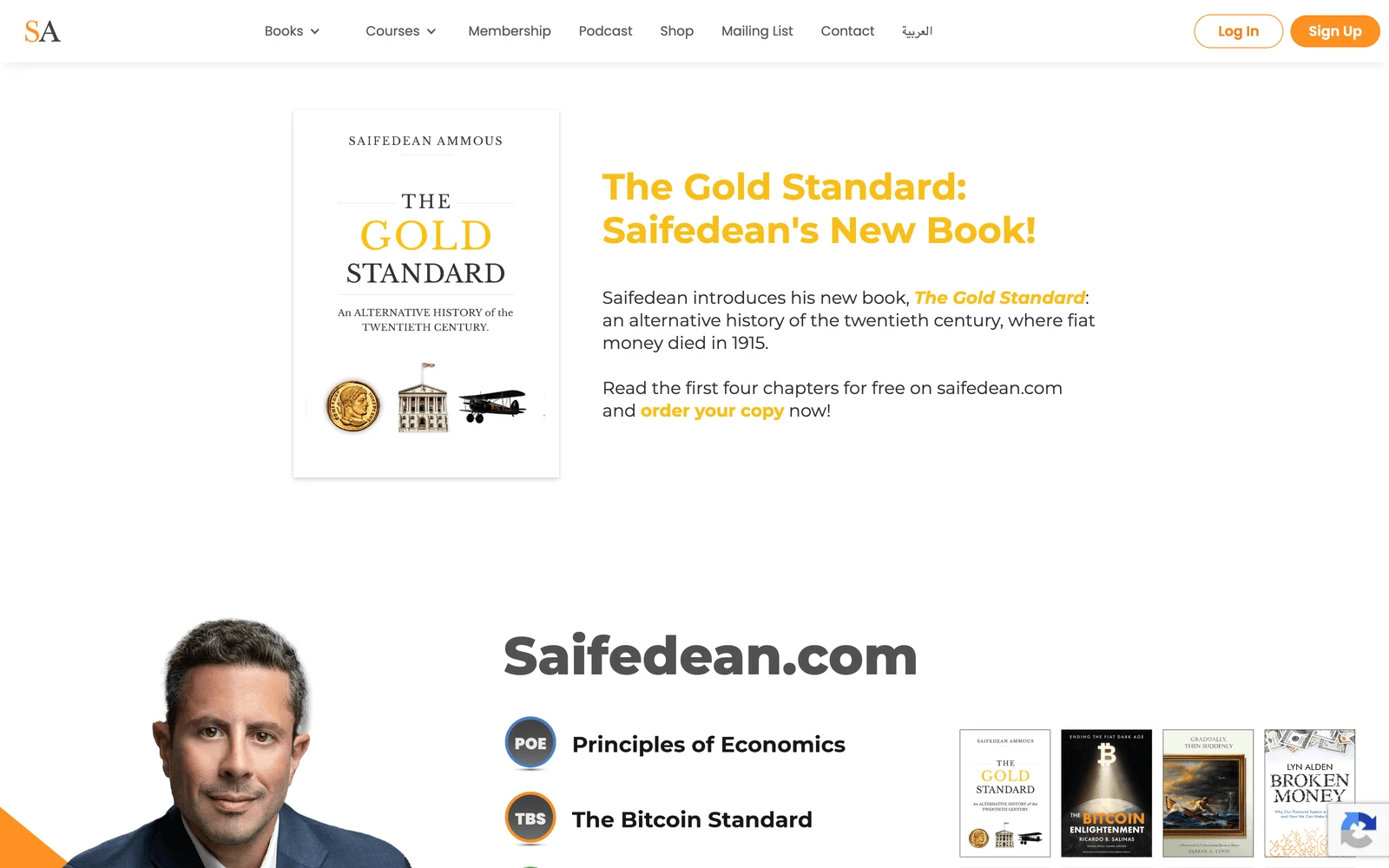 Top screenshot of Saifedean.com