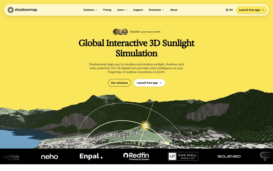 Screenshot of Shadowmap.org