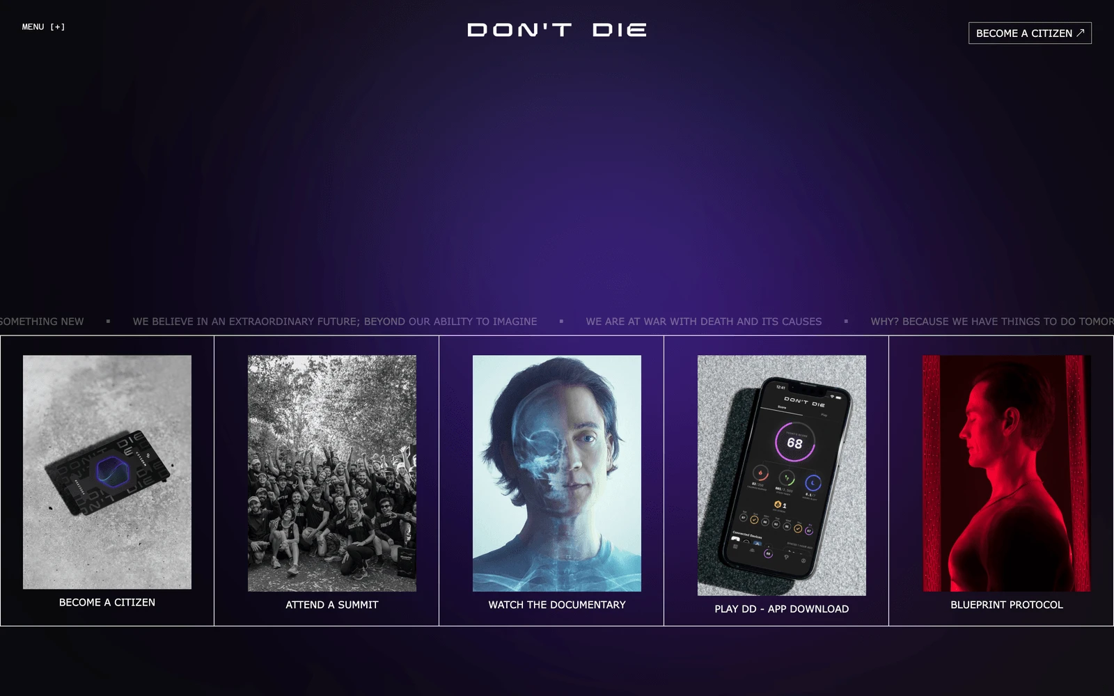Top screenshot of DontDie.com