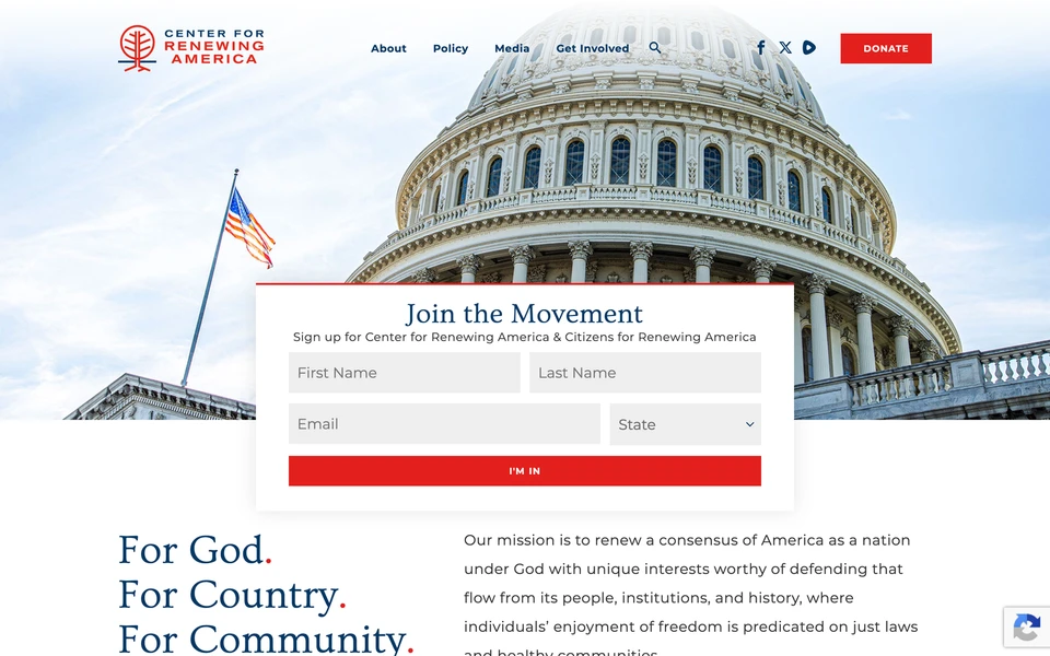 Screenshot of AmericaRenewing.com