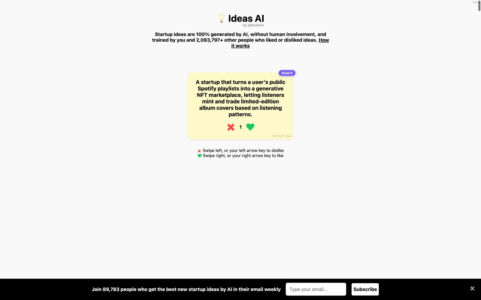 Top screenshot of IdeasAI.com