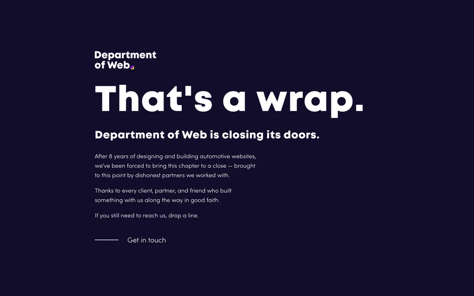 Screenshot of DepartmentOfWeb.com