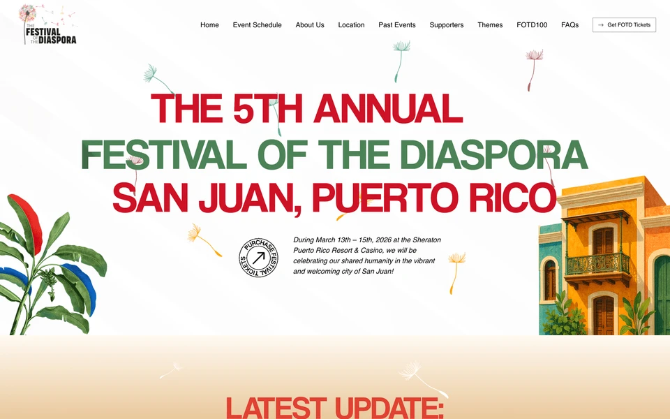 Screenshot of FestivalOfTheDiaspora.org