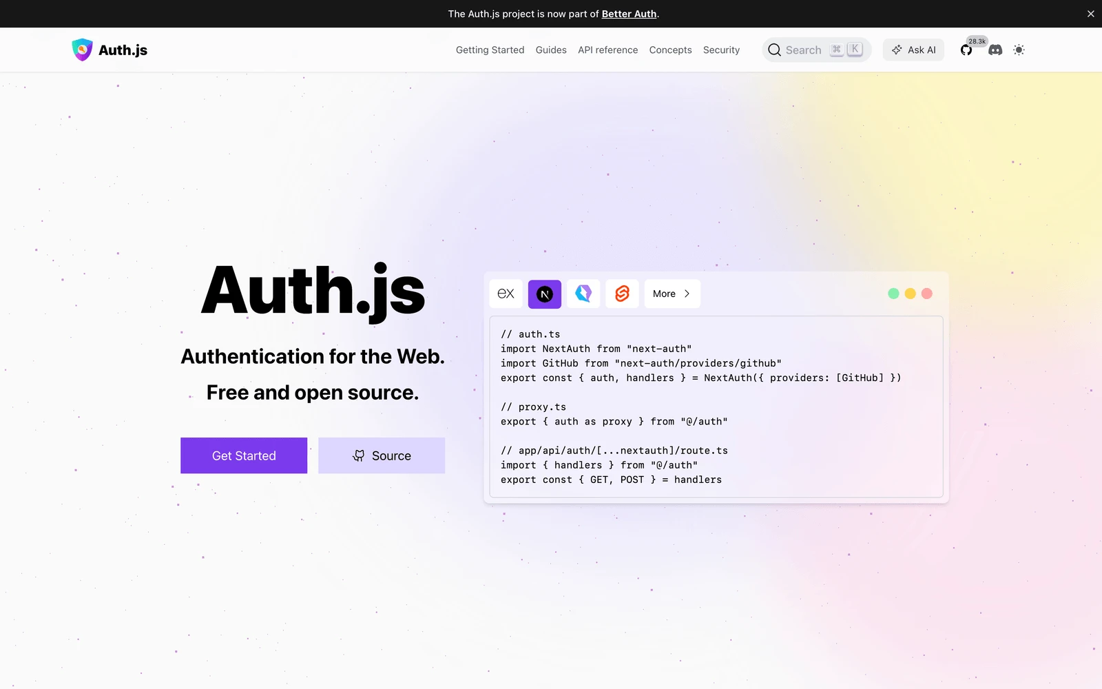 Top screenshot of AuthJS.dev