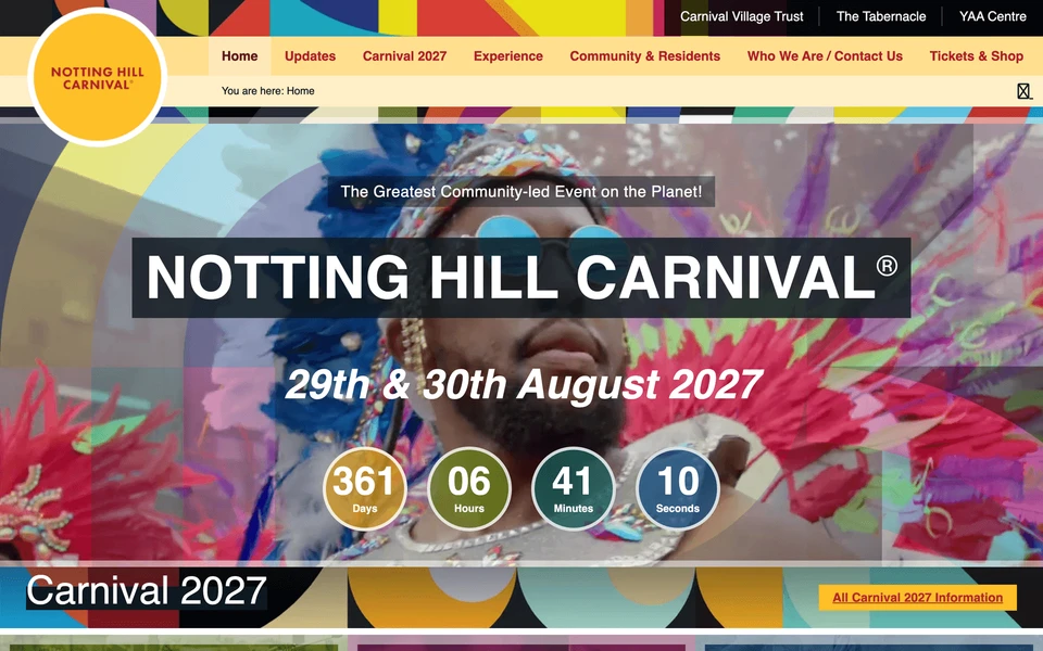 Screenshot of NHCarnival.org