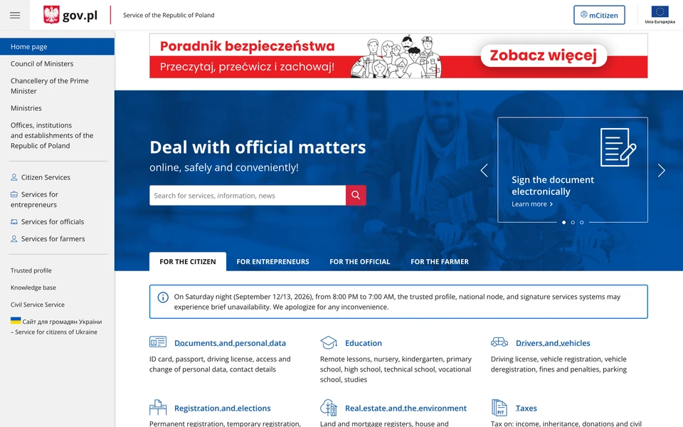 Screenshot of Gov.pl