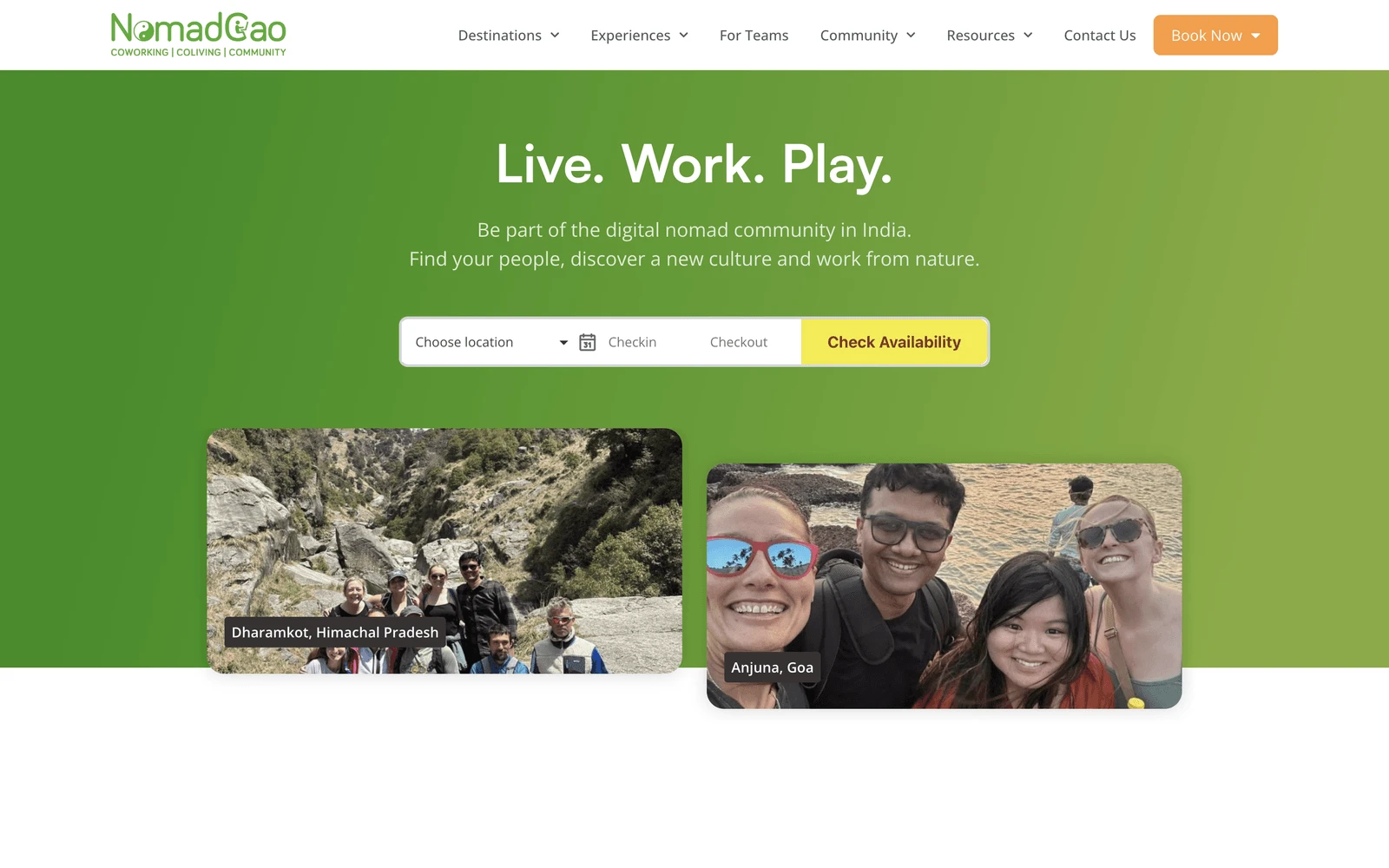 Top screenshot of NomadGao.com