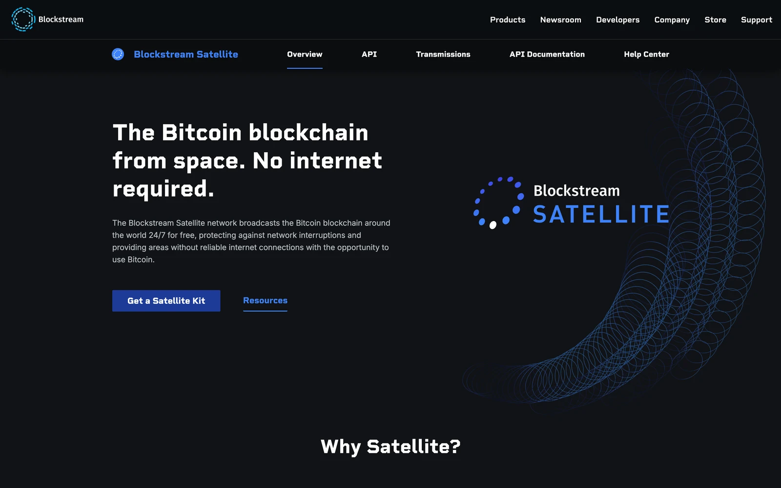 Top screenshot of Blockstream.com Satellite