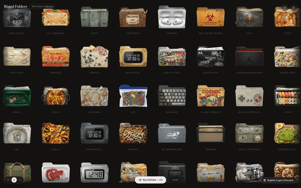 Screenshot of WeirdFolders.com