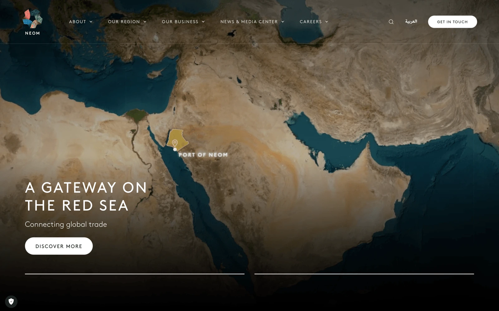 Top screenshot of NEOM.com