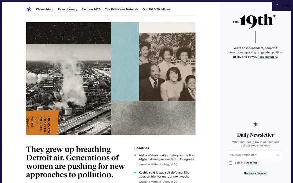 Screenshot of 19thNews.org