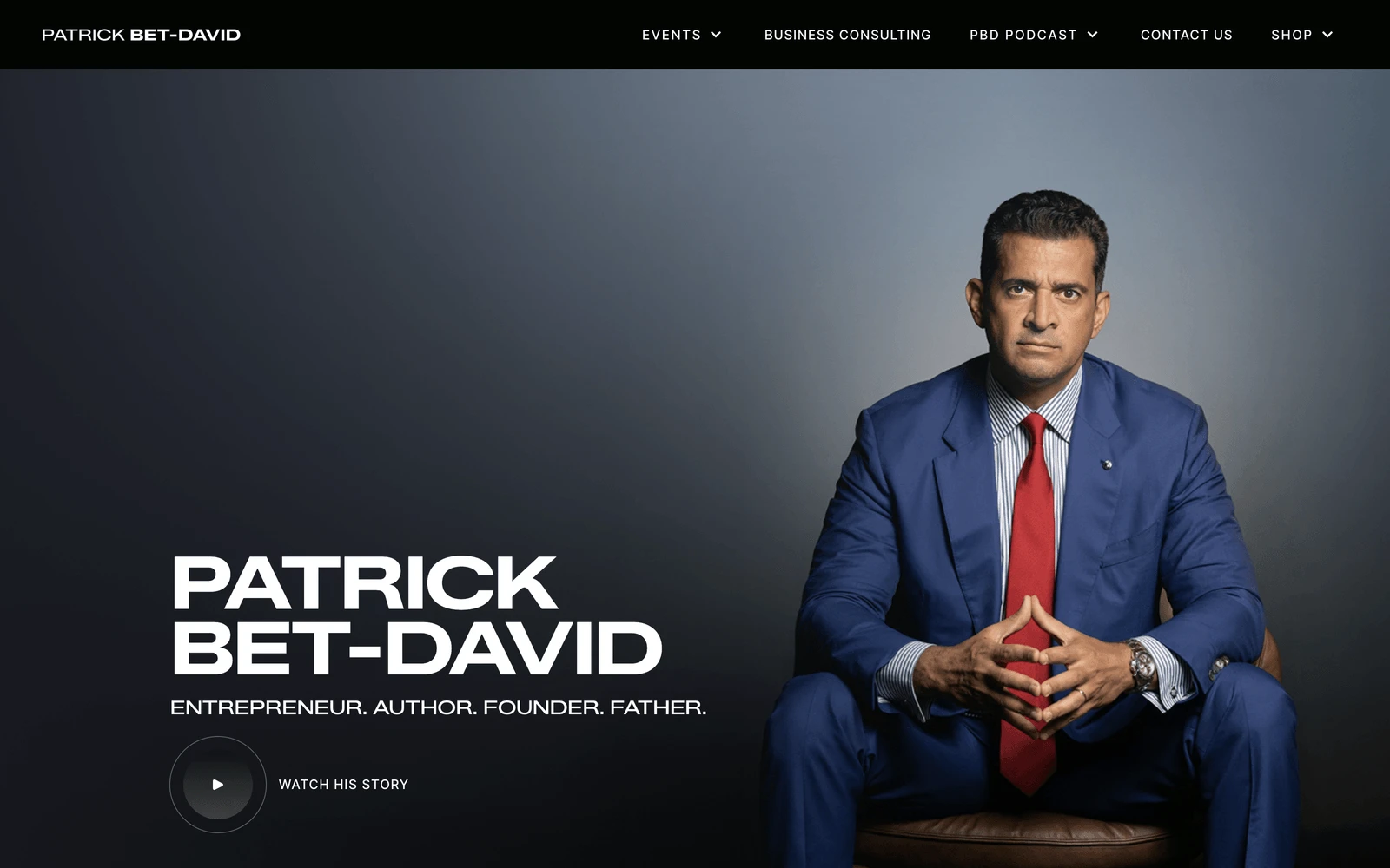 Top screenshot of PatrickBetDavid.com