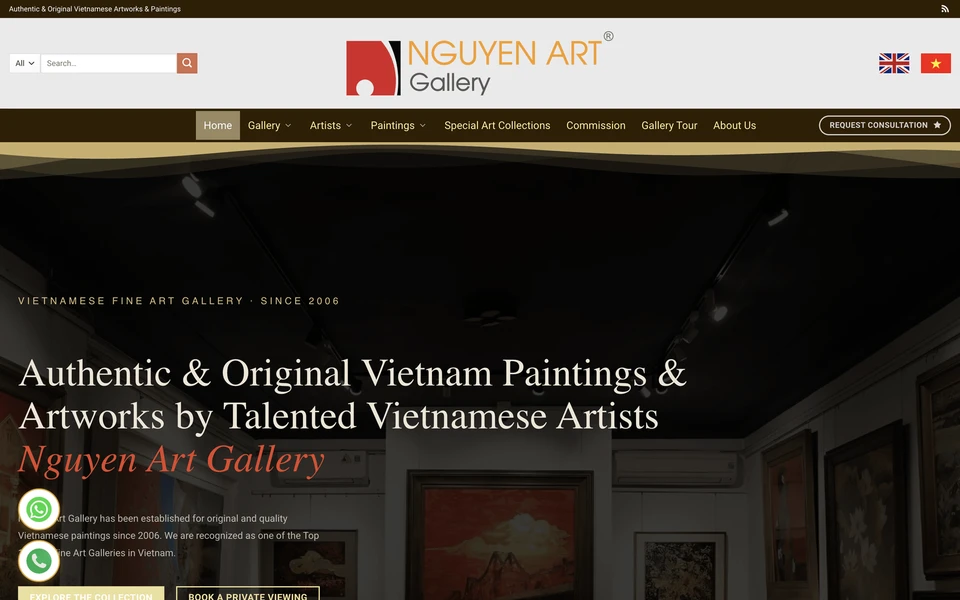 Screenshot of NguyenArtGallery.com