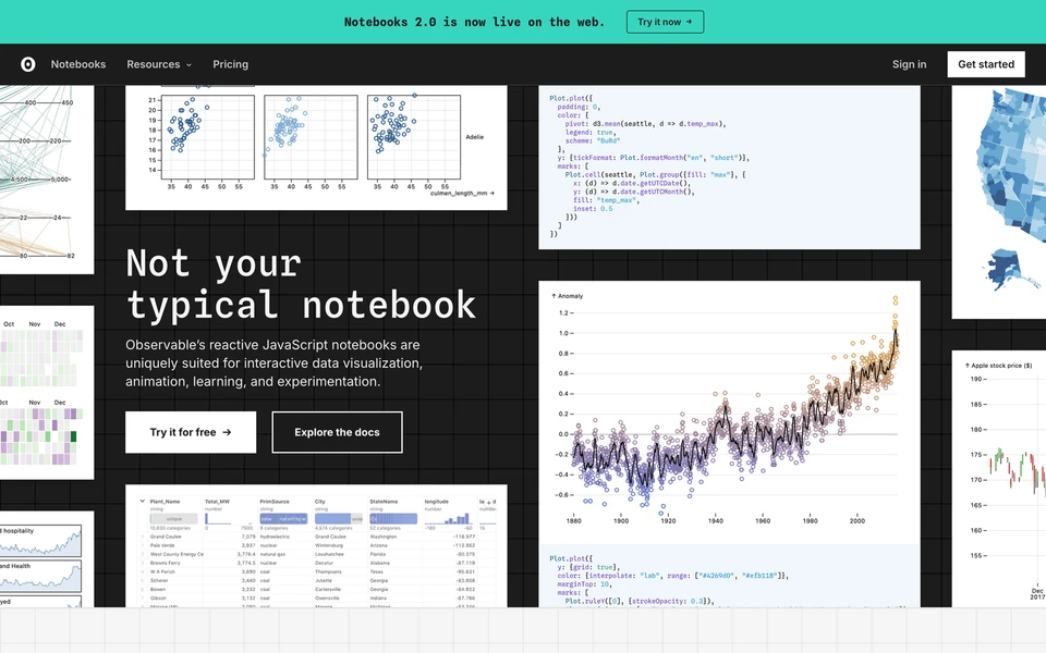 Screenshot of ObservableHQ.com
