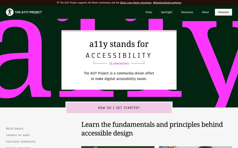 Screenshot of a11yProject.com