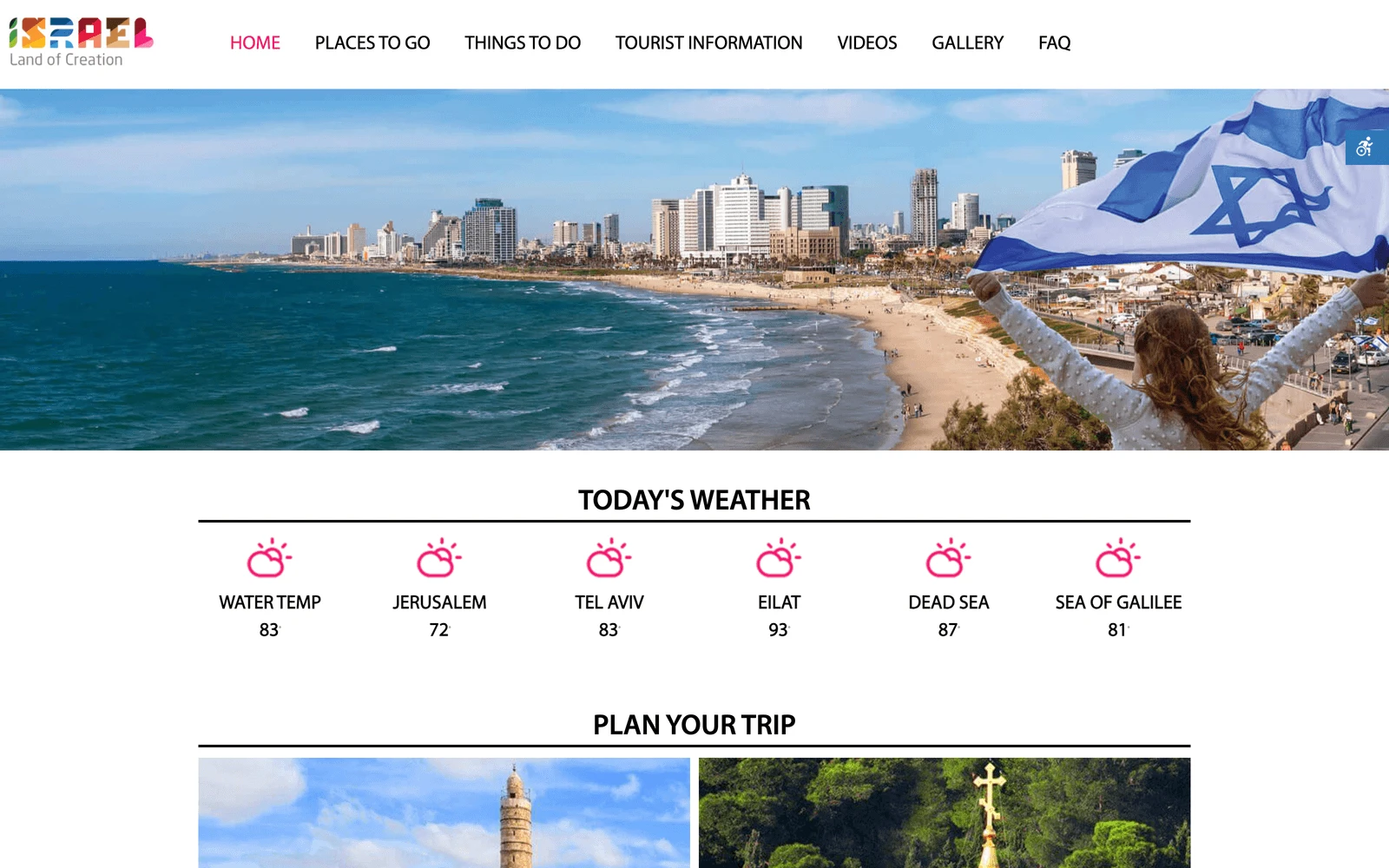 Top screenshot of Israel.travel